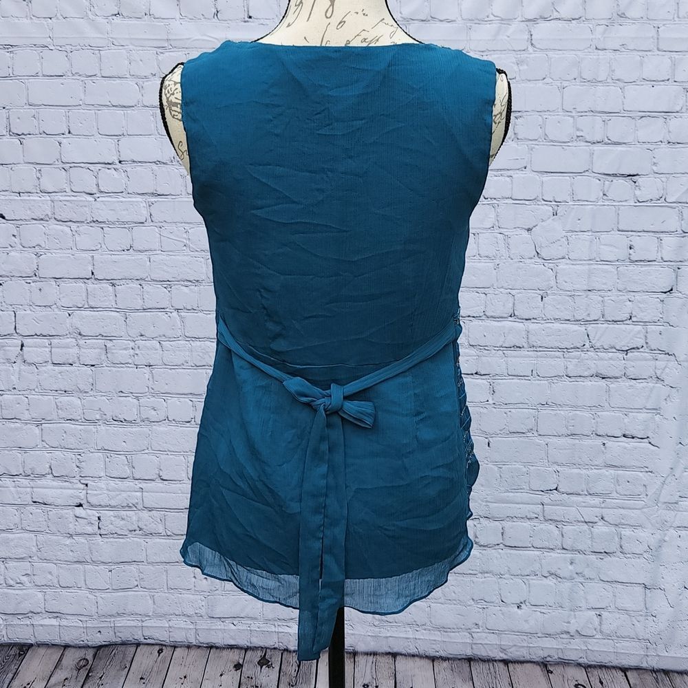 Motherhood Maternity sleeveles embellished blouse teal Small‎ - Picture 2 of 8
